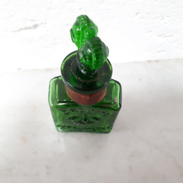 Victorian green glass Crown perfume bottle. In good original condition.