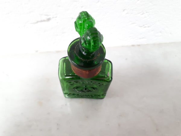 Victorian green glass Crown perfume bottle. In good original condition.