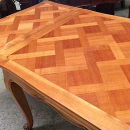 Cherrywood Parquetry Top Extension Dining Table