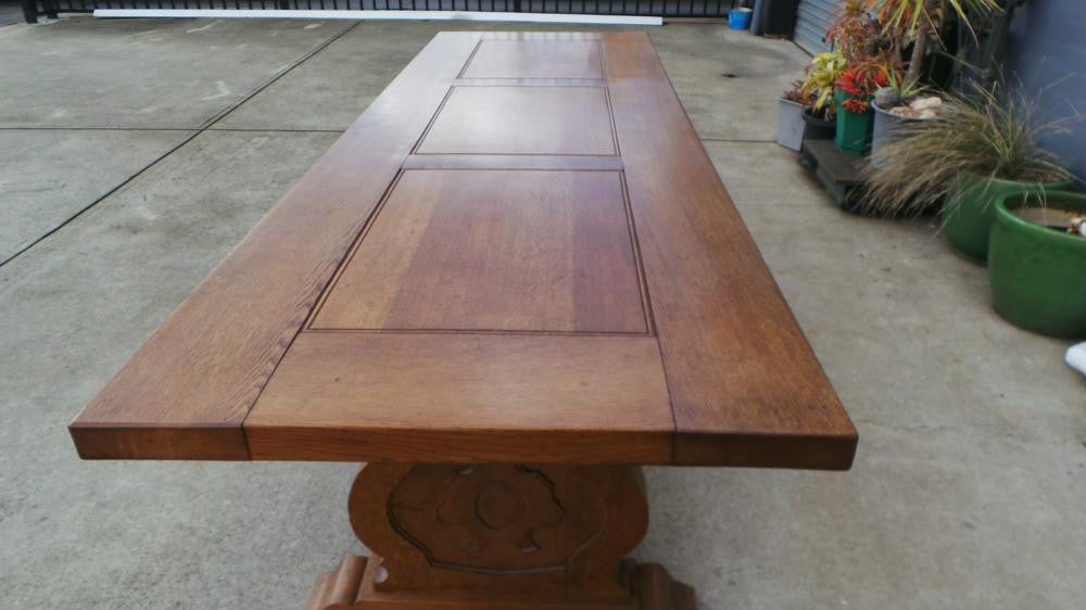 Large French Monastery Dining Table With A Stretcher Base | Antique & Vintage | Moonee Ponds Antiques | Australia Wide Delivery