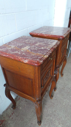 Fabulous Pair Of French Oak Bedside Cabinets | Antique & Vintage | Moonee Ponds Antiques | Australia Wide Delivery