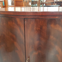Antique Flame Mahogany Claw Foot Shoe Cupboard