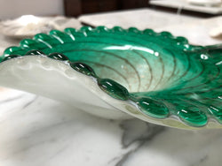 Vintage Murano Cased Glass Bowl In Emerald Green | Antique & Vintage | Moonee Ponds Antiques | Australia Wide Delivery