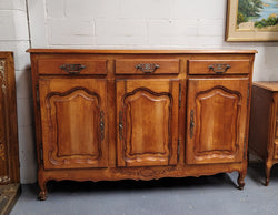 French Three Door Three Drawer Louis XV Style Fruit Wood Sideboard | Antique & Vintage | Moonee Ponds Antiques | Australia Wide Delivery