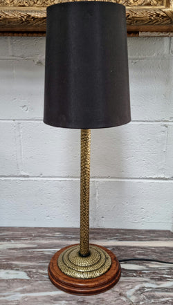 Fabulous Arts & Crafts Beaten Brass & Wood Table Lamp | Antique & Vintage | Moonee Ponds Antiques | Australia Wide Delivery
