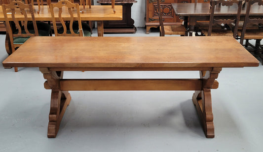 French Oak Pedestal Base Farmhouse Extension Table.  Good original condition - very hard to find.