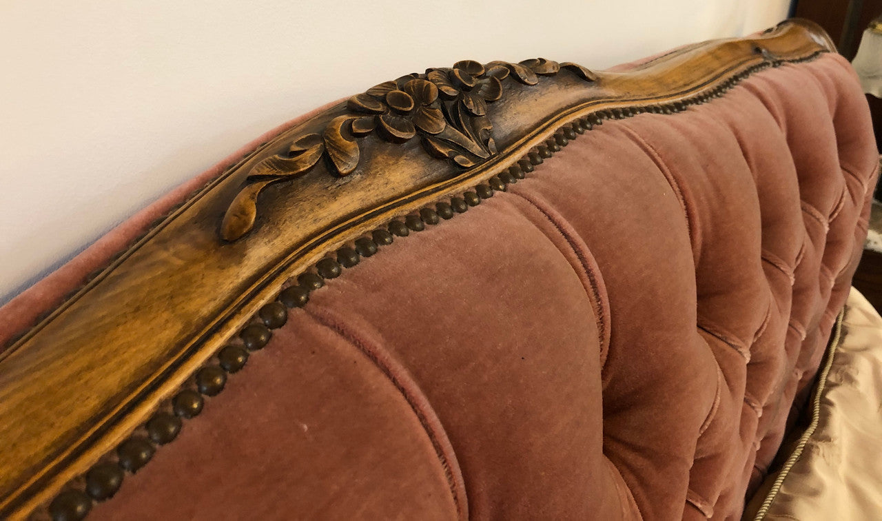 Beautiful French Walnut Upholstered Bed | Antique & Vintage | Moonee Ponds Antiques | Australia Wide Delivery