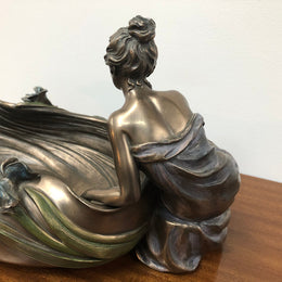 Reproduction Art Noveau Style Statue  Bowl