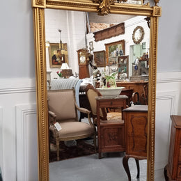 Beautifully Carved and Decorated Antique Gilt Napoleon III Louis XVI Style Gilt Overmantel Mirror
