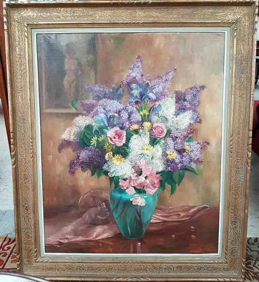 Framed Floral Oil Painting-1