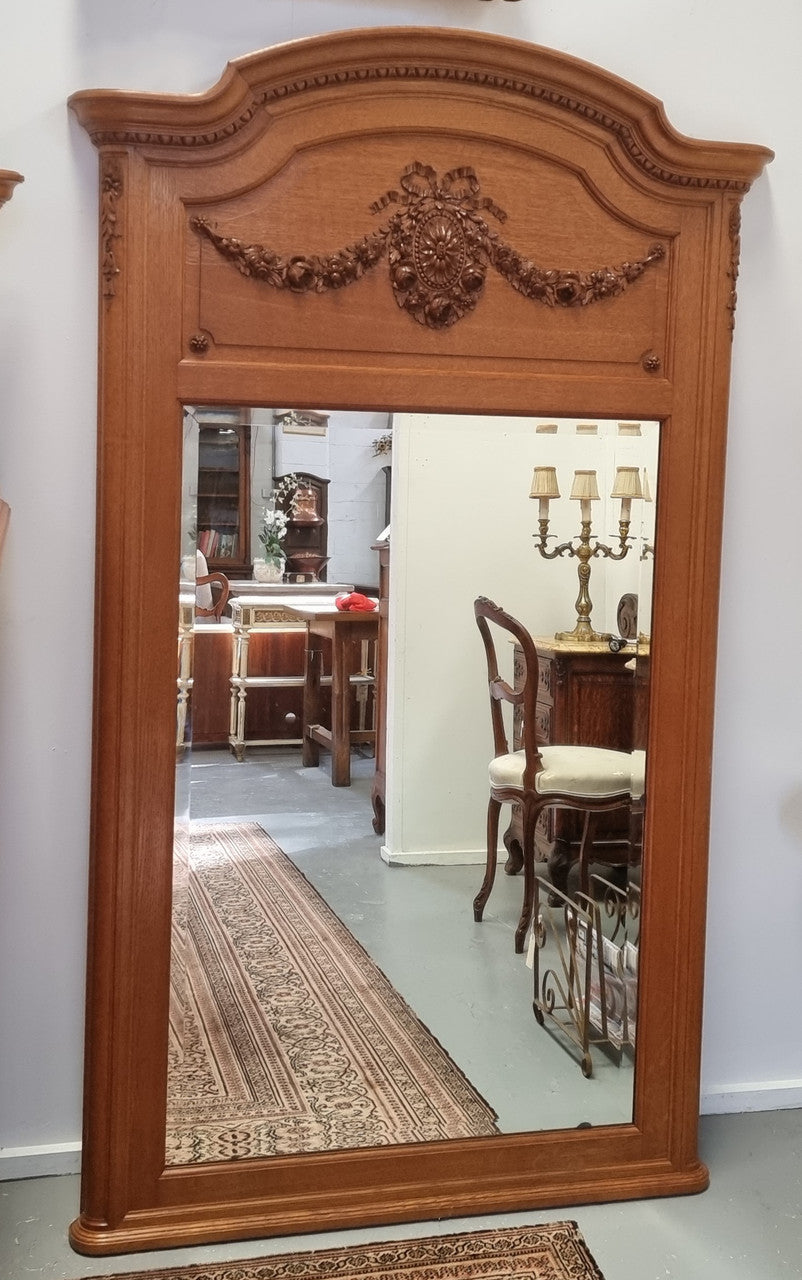 Beautiful French Oak Louis XVI Style Mirror