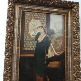 Sensational Antique Oil Painting On Canvas