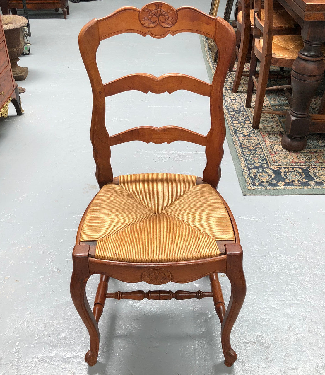 Antique Set of Six French Cherrywood Rush Seat Dining Chair | Antique & Vintage | Moonee Ponds Antiques | Australia Wide Delivery