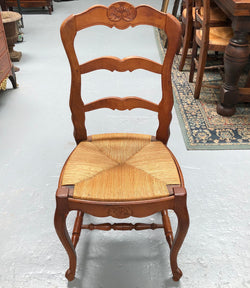 Antique Set of Six French Cherrywood Rush Seat Dining Chair | Antique & Vintage | Moonee Ponds Antiques | Australia Wide Delivery
