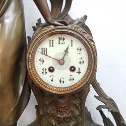 Elegant French Art Nouveau Figural Clock With Onyx Marble | Antique & Vintage | Moonee Ponds Antiques | Australia Wide Delivery