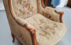 French Wing Back Tapestry Arm Chair | Antique & Vintage | Moonee Ponds Antiques | Australia Wide Delivery