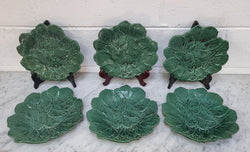Set of 6 Victorian Majolica Grape Vine Plates | Antique & Vintage | Moonee Ponds Antiques | Australia Wide Delivery