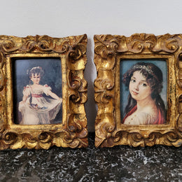 Two Italian framed prints in decorative gilt frames. In good original condition. Can be purchased as a pair or individually for $25- each.