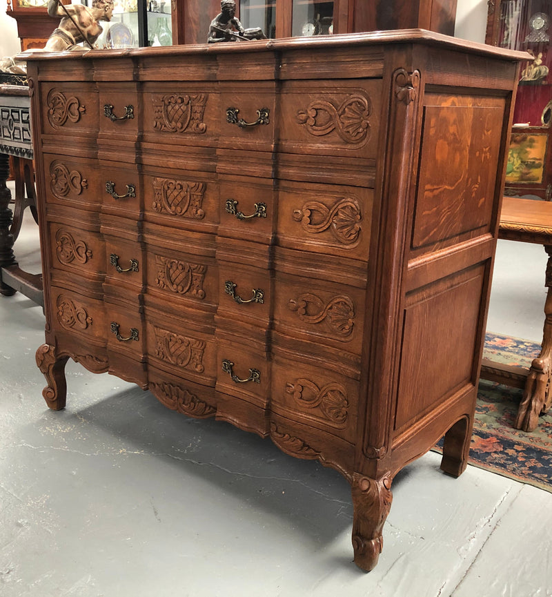 French Walnut Carved Chest Of Drawers