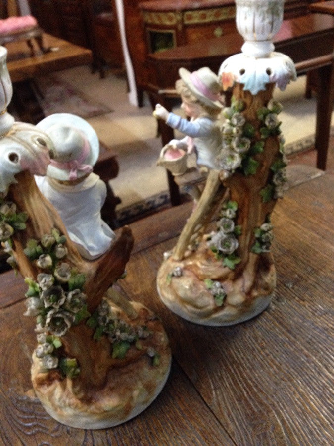 Pair Victorian Bisque Candlesticks | Antique & Vintage | Moonee Ponds Antiques | Australia Wide Delivery
