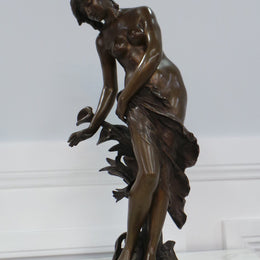 Rare French Bronze Statue Lady Figurine
