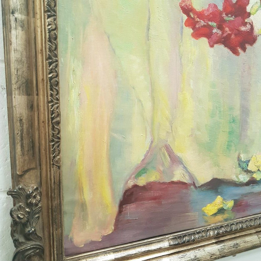 French Floral Oil On Canvas Painting | Antique & Vintage | Moonee Ponds Antiques | Australia Wide Delivery