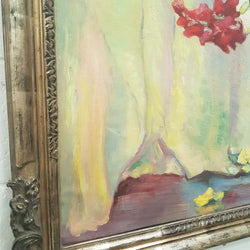 French Floral Oil On Canvas Painting | Antique & Vintage | Moonee Ponds Antiques | Australia Wide Delivery