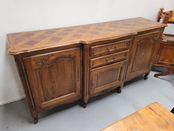 French Oak Louis XV Style Three oor Two Drawer Parquetry Top Sideboard | Antique & Vintage | Moonee Ponds Antiques | Australia Wide Delivery