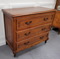French Louis 15th Style Oak Three Drawer Chest of Drawers With Wooden Top | Antique & Vintage | Moonee Ponds Antiques | Australia Wide Delivery