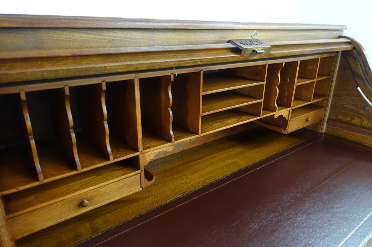 An Antique American Oak Cutler Roll Top Desk | Antique & Vintage | Moonee Ponds Antiques | Australia Wide Delivery