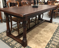 French Dark Oak Stretcher Based Farmhouse Table | Antique & Vintage | Moonee Ponds Antiques | Australia Wide Delivery