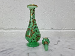 Rare French 19th Century Green Opaline Glass Scent Bottle | Antique & Vintage | Moonee Ponds Antiques | Australia Wide Delivery