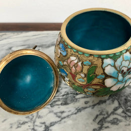 Good Quality Chinese Cloisonne Pear Covered Bowl