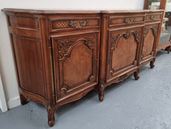 French Burr Walnut-Walnut Parquetry Top Three Door Sideboard | Antique & Vintage | Moonee Ponds Antiques | Australia Wide Delivery
