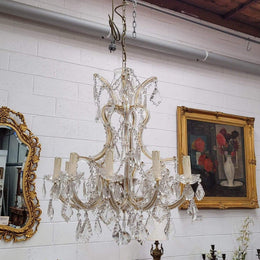 Impressive elegant ten arm French crystal chandelier that has been sourced from France. It has been fully rewired to Australian standards and is in good original working condition.