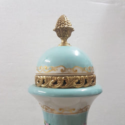 French White and Turquoise Ace Decor De Paris Porcelain Vase | Antique & Vintage | Moonee Ponds Antiques | Australia Wide Delivery