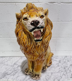 Vintage Italian Terra Cotta Glazed Roaring Lion | Antique & Vintage | Moonee Ponds Antiques | Australia Wide Delivery