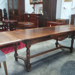 A Large French Farmhouse Oak Extension Table