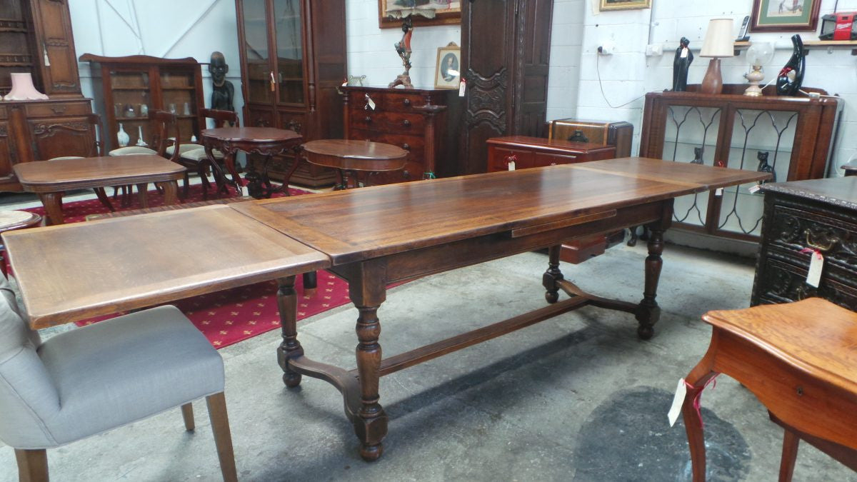 A Large French Farmhouse Oak Extension Table | Antique & Vintage | Moonee Ponds Antiques | Australia Wide Delivery