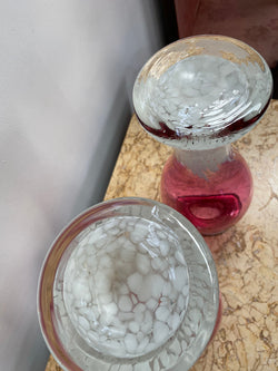 Pair of Large Edwardian Ruby & Milk Art Glass Vases | Antique & Vintage | Moonee Ponds Antiques | Australia Wide Delivery