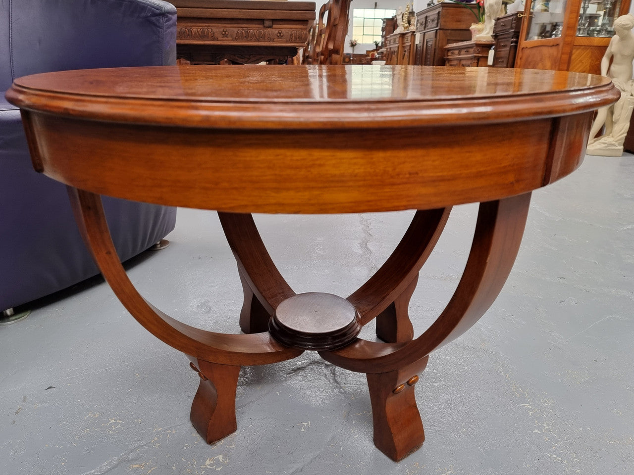 Art Deco Figured Walnut Round Occasional Table | Antique & Vintage | Moonee Ponds Antiques | Australia Wide Delivery