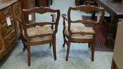 Pair Of French Rush Seat Carvers | Antique & Vintage | Moonee Ponds Antiques | Australia Wide Delivery