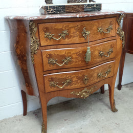 French Louis XV Style Commode With Marble Top
