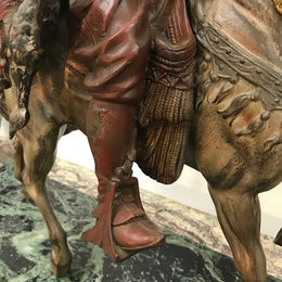 Large French Cold Painted Spelter And Bronze Statue By E L GUILLEMIN