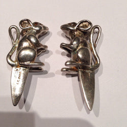 Pair of Sterling Silver Cheese Markers | Antique & Vintage | Moonee Ponds Antiques | Australia Wide Delivery