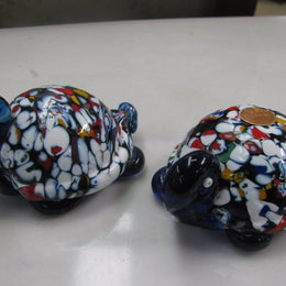 Pair Of Murano Glass Turtles