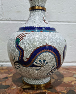 Large Vintage Chinese Cloisonné Vase With Two Dragons | Antique & Vintage | Moonee Ponds Antiques | Australia Wide Delivery