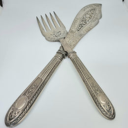 Very decorative pair of Edwardian silver plate Fish servers, in good original condition.