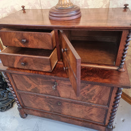 Rare Georgian Flame Mahogany Miniature Chest on Chest