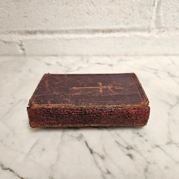 Very small antique leather bound Key of Heaven Manual of Prayer Book printed by M H Gill & Son Dublin. Condition commensurate with age.